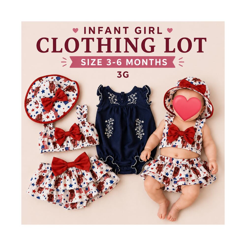 Infant Girl Clothing Lot 3-6 Months Baby Girl Clothes Outfit Bundle Summer Warm